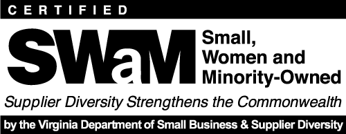 Virginia certified Small, Women and Minority-Owned business badge